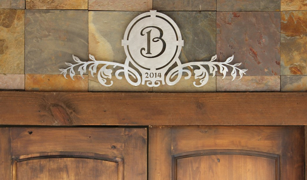 Personalized Family Name & Initial Metal Sign | Metal Split Letter Mon ...