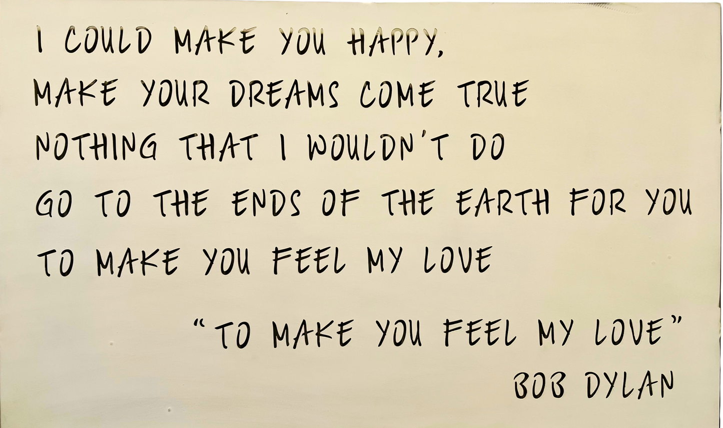 Bob Dylan "Feel my Love" Song Lyrics Metal Wall Art | Custom Music Lyrics Wall Plaque | Home Decor