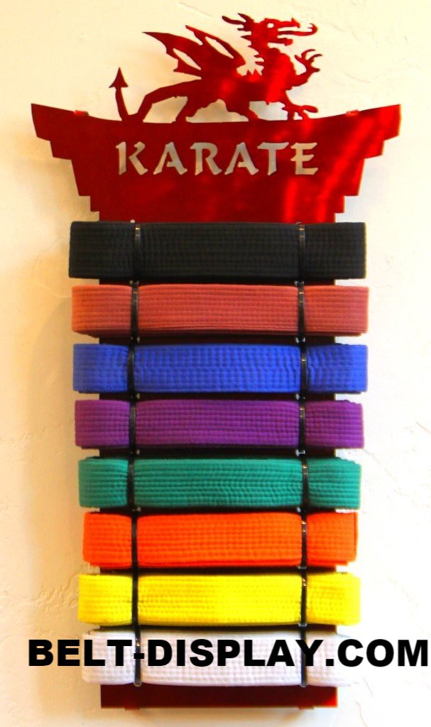 AWMA Natural Wood Belt Display Rack For Martial Arts | Holds Karate, Judo, Taekwondo Belts