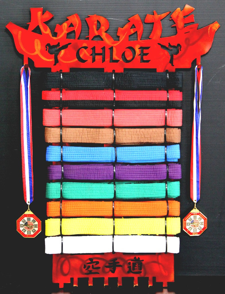 thumbnail image 2 of Martial Arts Belt Display Wall Rack Holder – Natural Wood For Karate, Taekwondo, Judo, Jiu-Jitsu 2 of 5