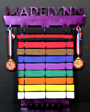 Personalized Ranking Belt and Medal Dsiplay