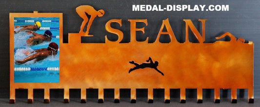 Swimming Ribbons Holder-MEDAL-RACK-HANGER-MEDAL-DISPLAY.COM