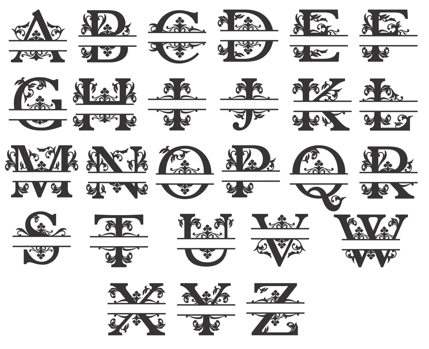 Regal Metal Monogram Initial | Personalized Split Letter Monogram | Monogram Signs