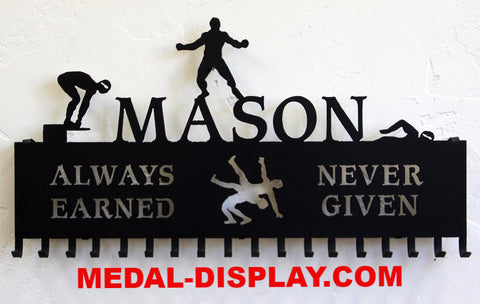 Wrestling-Medal-Holder-Swimming-Medal-Display