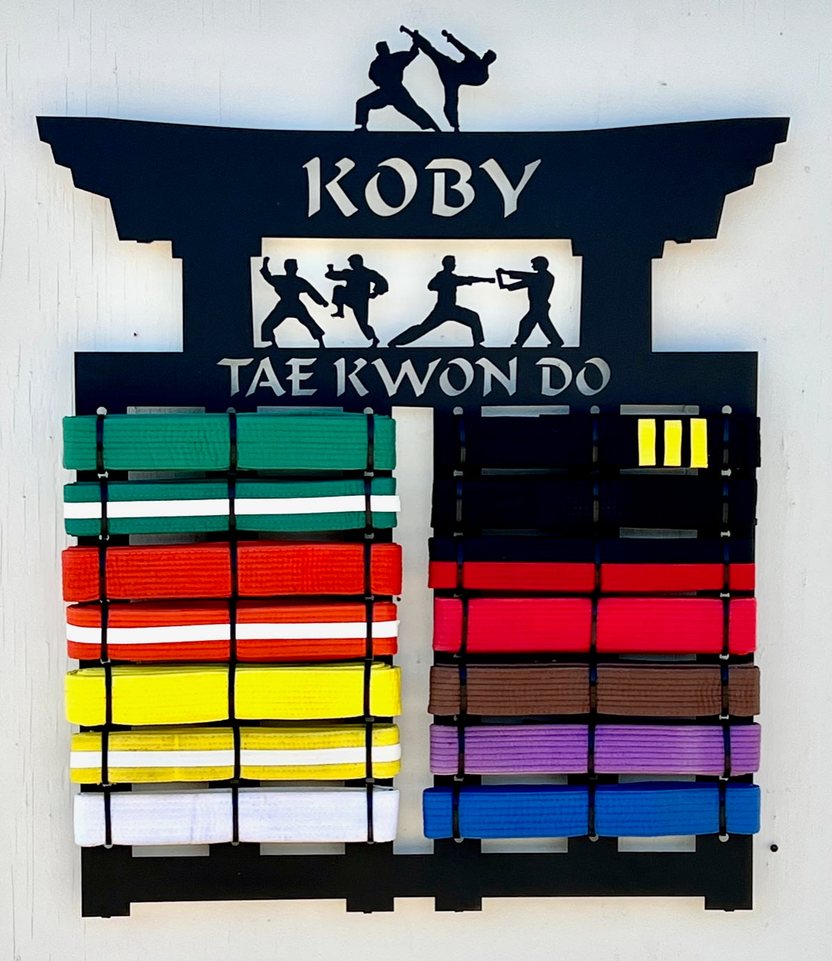 Tai Kwon Do Display Rack Custom Taekwondo, Karate Belt Display Racks - Martial Arts Belt Holders ...