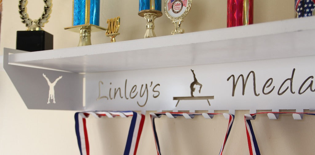 Personalized Medal Display Rack With LED Lights - Custom Sports Award Hanger With Name