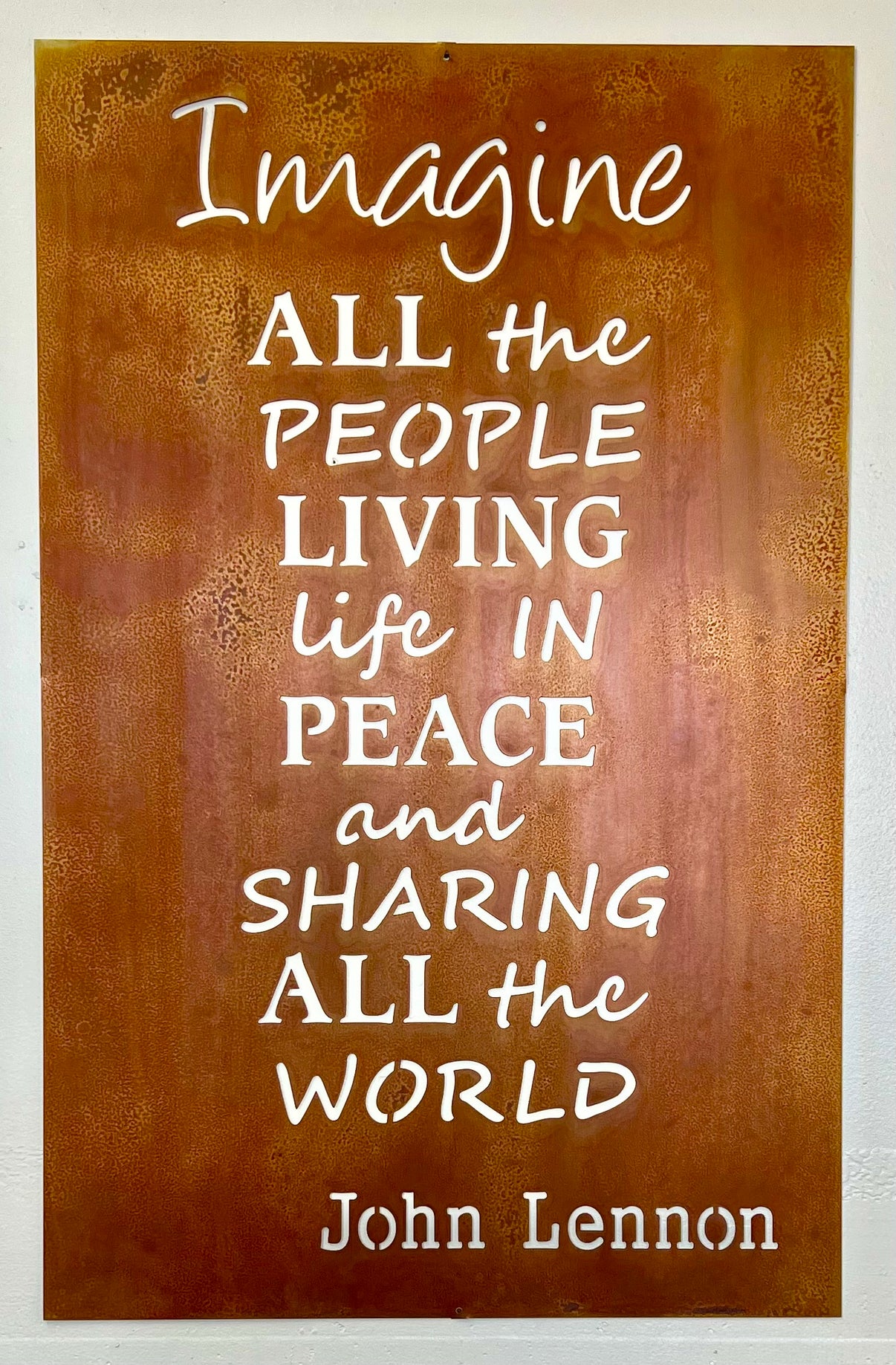 John Lennon Imagine Song Lyrics Metal Wall Art Custom Music Lyrics W