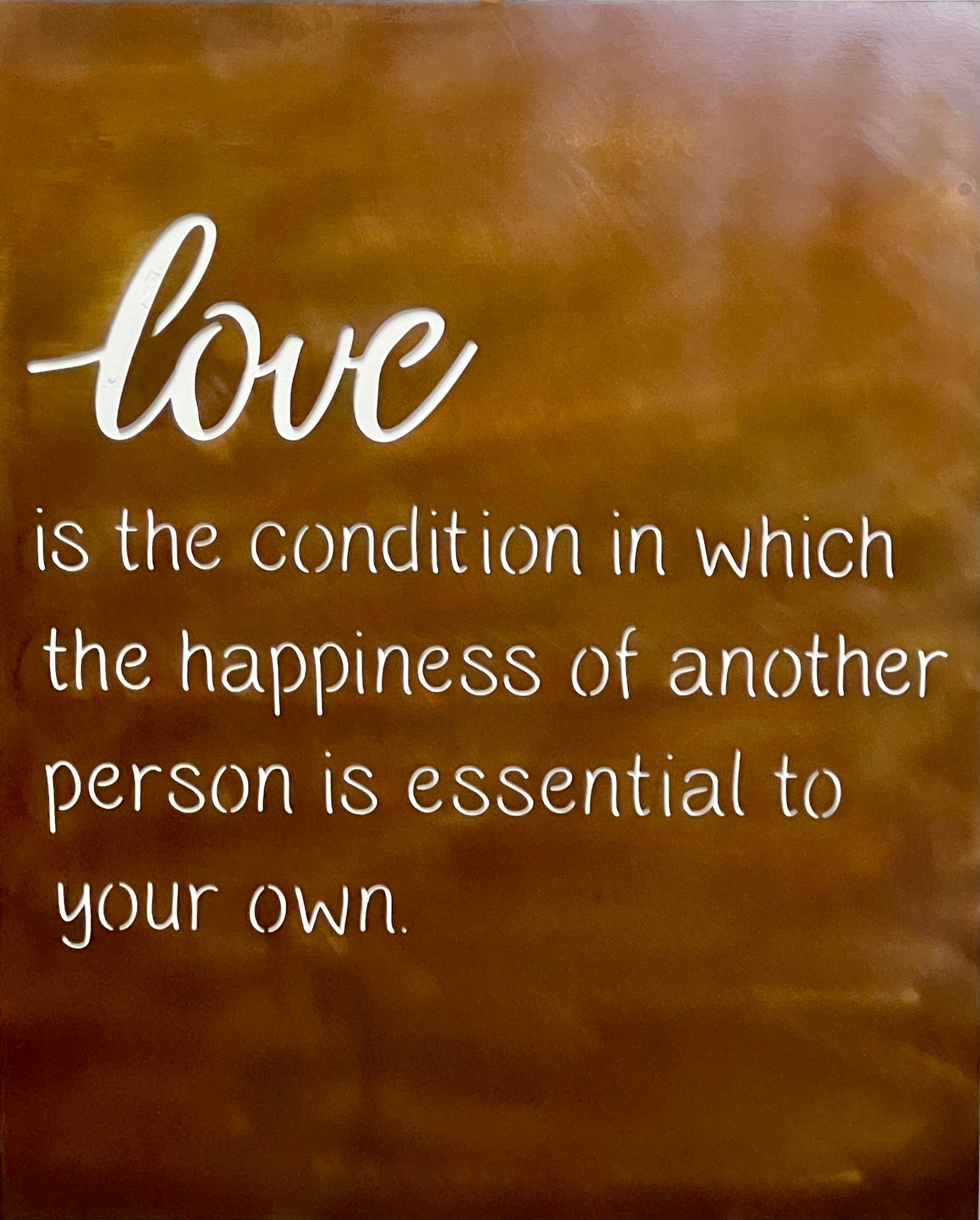 Love wall plaque metal wall art