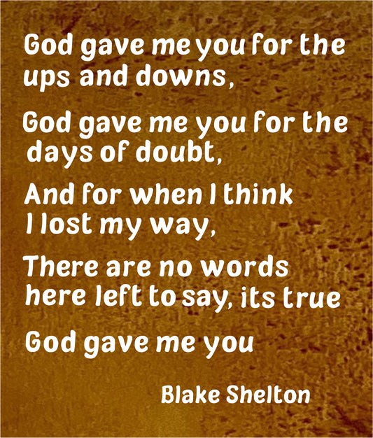 God Gave Me You Metal Wall Art | Adult Quote Wall Plaque | Home Decor