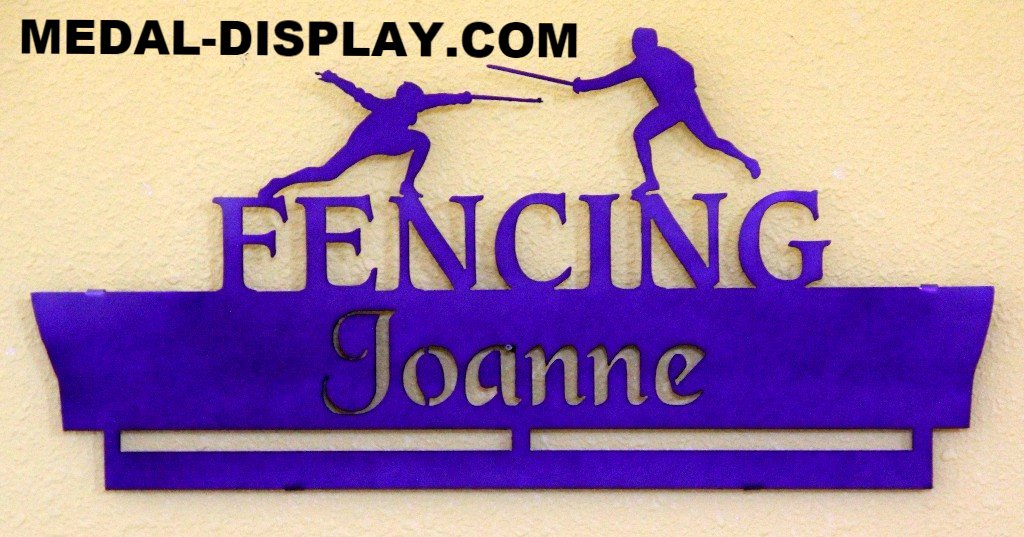 FENCING MEDAL DISPLAY-MEDAL-DISPLAY.COM-HANGER-RACK