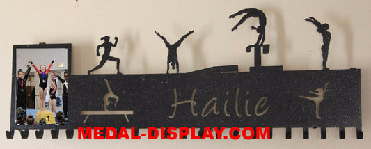  Personalized Custom Gymnastics Medal Wall Display-MEDAL-DISPLAY.COM