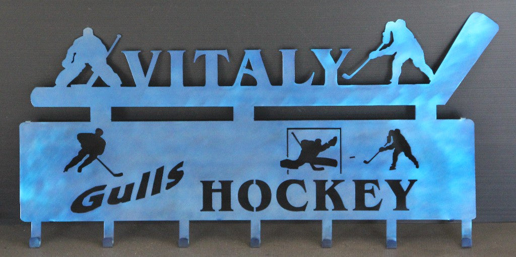 Hockey Medal Display: Hockey Equipment Holder: Hockey Trophy Display