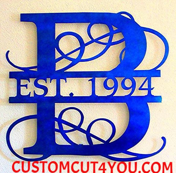 A totally Utter Unsurpassed Metal Monogram Initial and family name