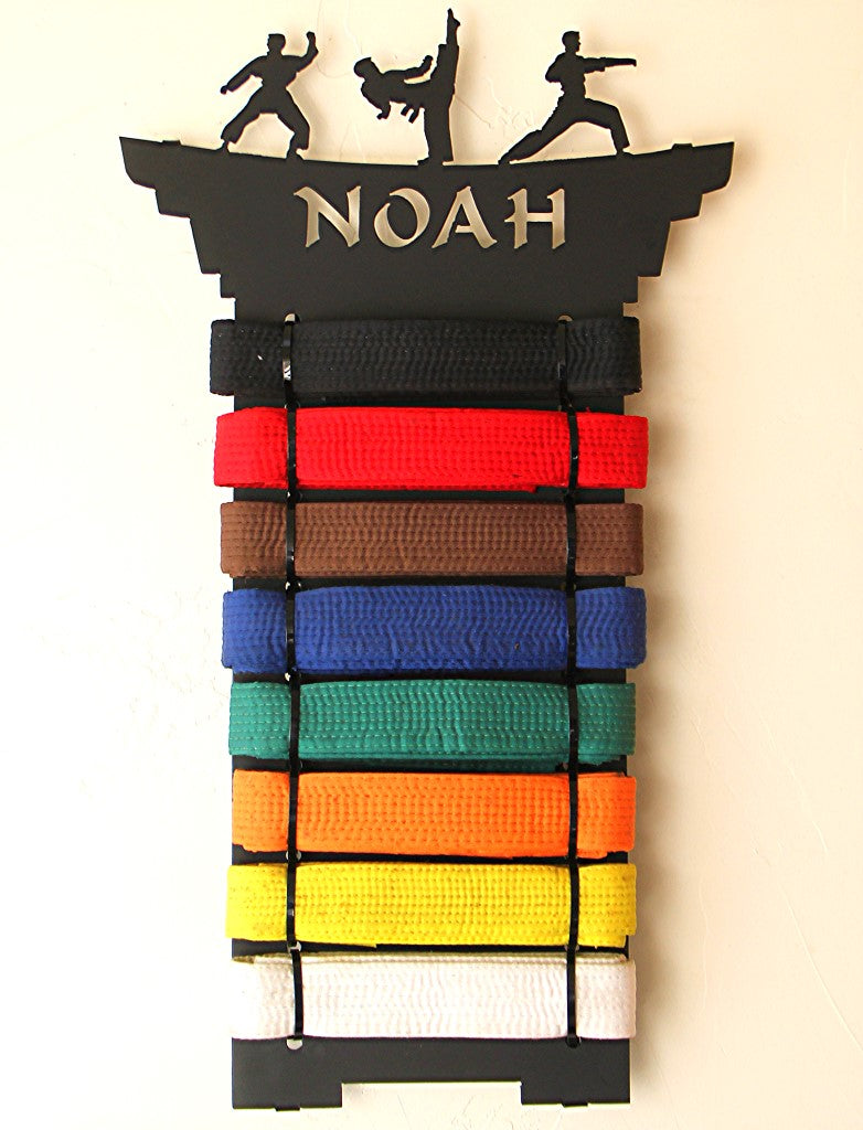 Tae kwon Do Black Belt Display Rack  for female Martial Artist