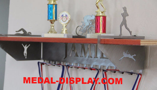 Triatholon Trophy shelf-MEDAL-DISPLAY.COM-MEDAL-HANGER