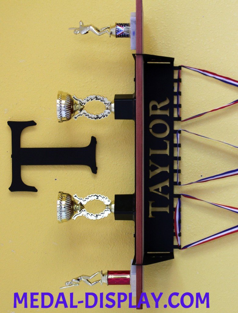 Volleyball Trophy Shelf and Personalized Medals Display: Female Volleyball Medals Holder and Medals Hanger