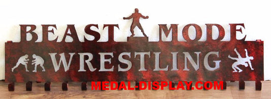 Beast Mode Wrestling Medal Hanger-MEDAL-DISPLAY.COM