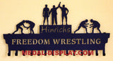 A popular Wrestling Medal Display Rack with Hooks-MEDAL-DISPLAY.COM