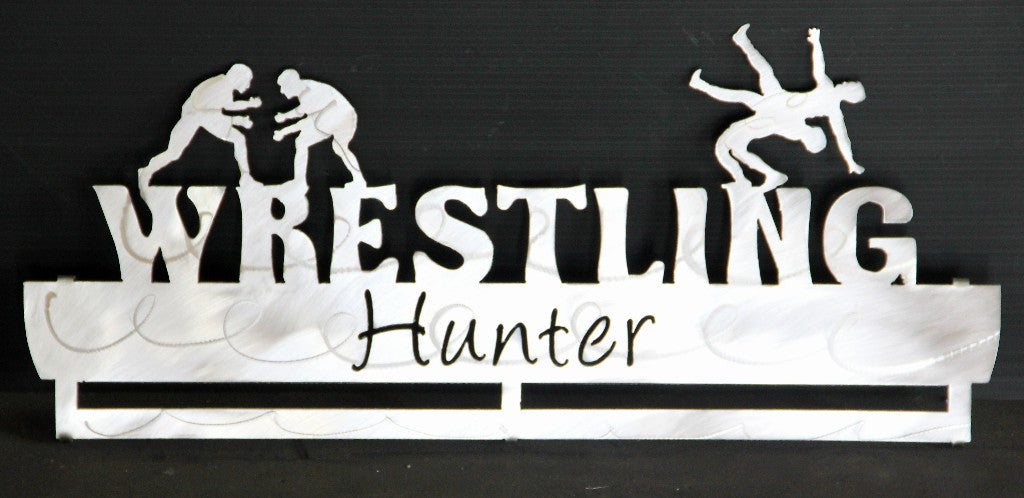 Wrestling Medal Display Rack: Personalized Medal and Ribbons Display