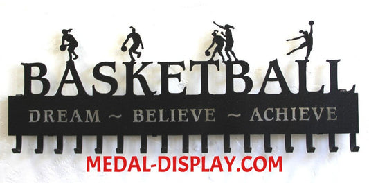 Female Basketball Medal Display:  Personalized Basketball Medals Holder: Medal Hanger