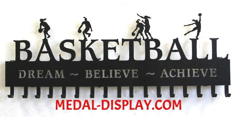 Basketball Medal Display:  Personalized Basketball Medals Holder: Medals  Hanger