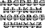 Metal Monogram Letters | Personalized Split Letter Monogram | Metal Vine Monogram