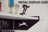 Swimming Trophy Shelf and  Personalized Medals Display:  Medals Holder and Medals Hanger