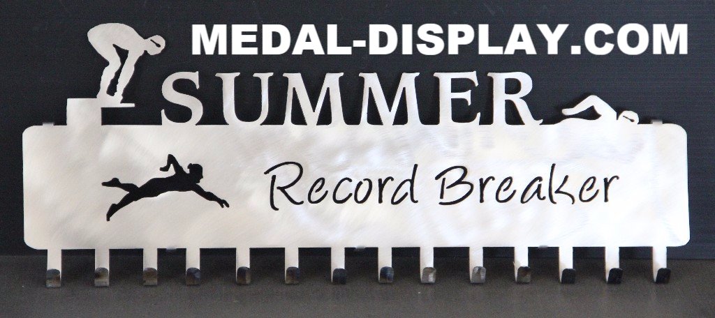 Swimming Ribbons Holder-MEDAL-RACK-HANGER-MEDAL-DISPLAY.COM