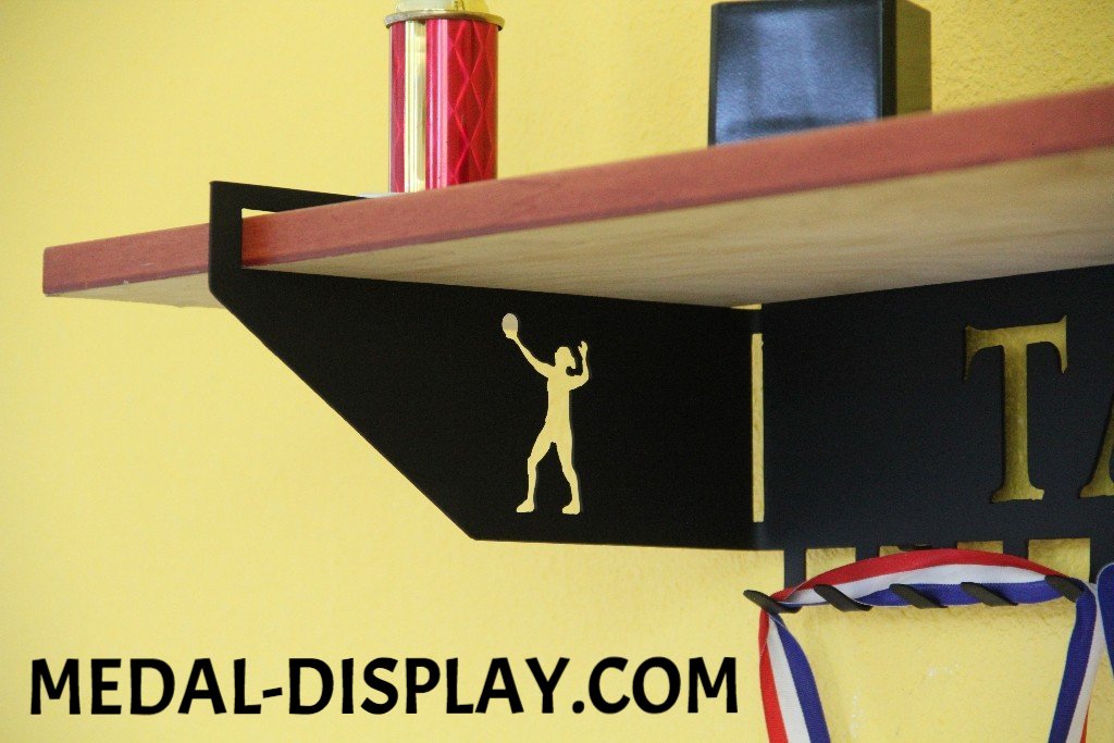 Volleyball Trophy Shelf and Personalized Medals Display: Female Volleyball Medals Holder and Medals Hanger