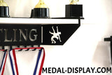 Wrestling Trophy Shelf and  Personalized Medals Display:  Medals Holder and Medals Hanger
